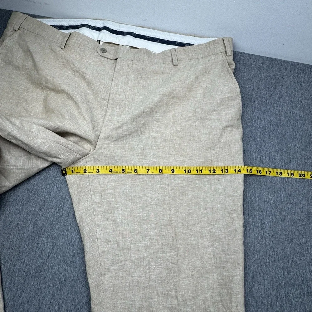 JOE Joseph Abboud Pants Linen Blend Beach Wedding Men's Sz 44x30 Beige